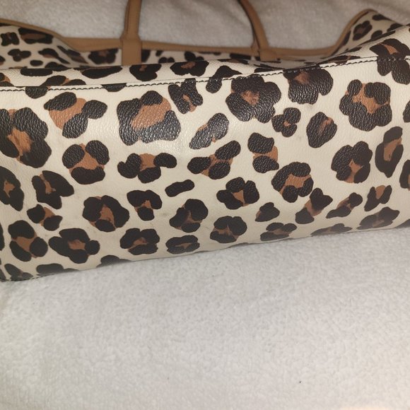 Tory Burch Kerrington Animal Print Coated Tote Handbag - Picture 10 of 16